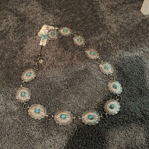 Concho belt with turquoise